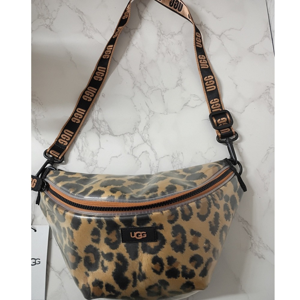 UGG Nasha Clear Leopard Print Belt Bag w/ Dust Bag - NWT